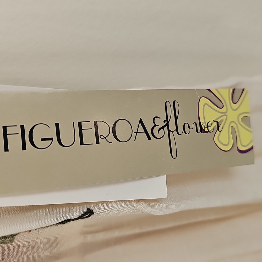 NWT Figueroe & Flower Floral Beige 3/4 Sleeve Embroidered Tier  Dress Size Large - Picture 11 of 11